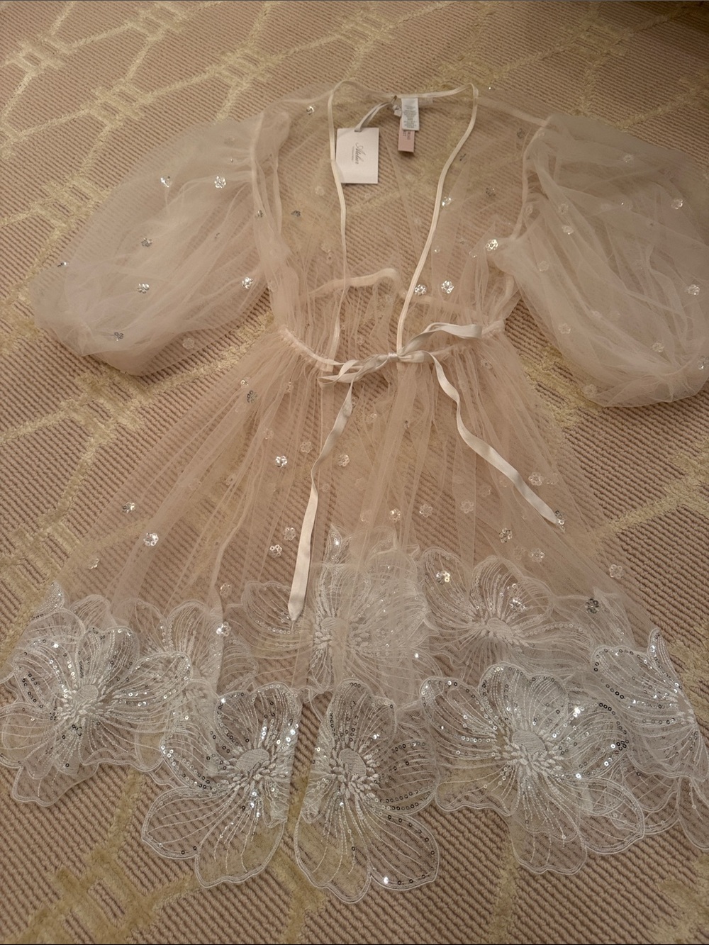 Victoria secret sheer robe with sequines